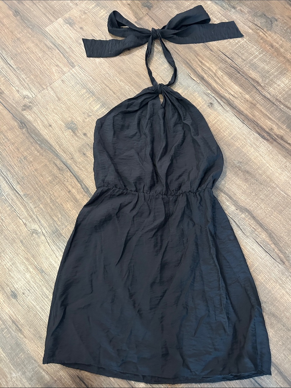 H&M Black Halter Halter-Neck Mini Dress Size Small